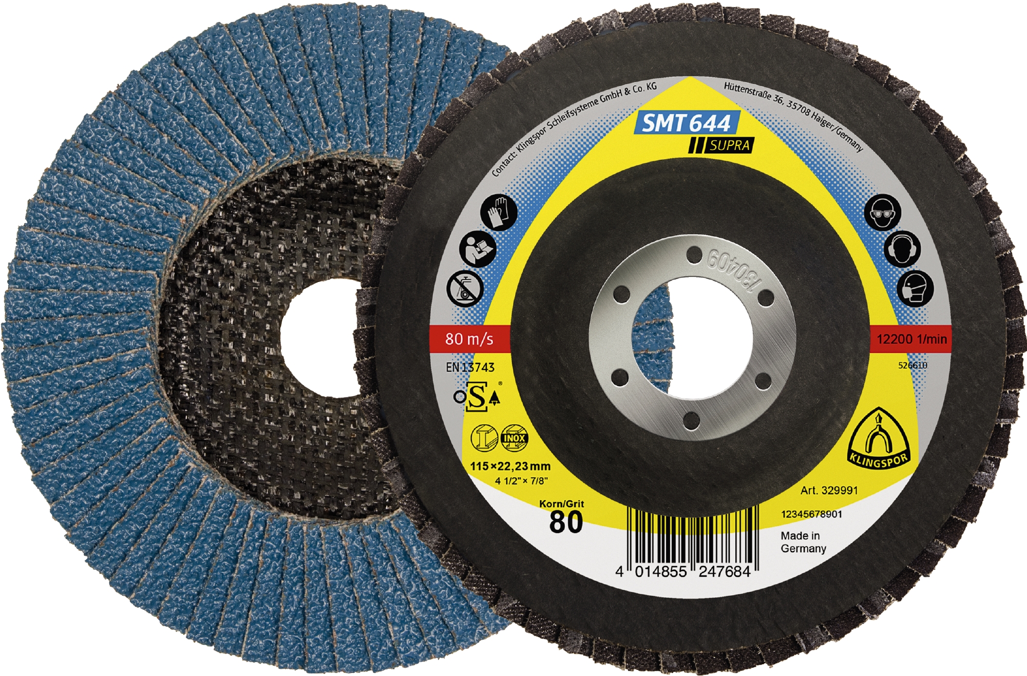 10 Plateaux à lamelles TE SUPRA SMT644 CS455X 60 N GER 125X22,2 KLINGSPOR - 330002