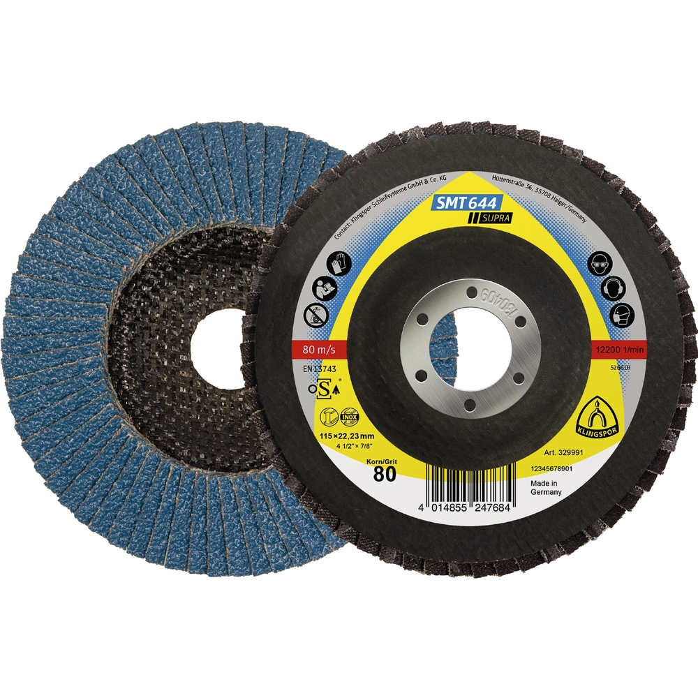 10 Plateaux à lamelles TE SUPRA SMT644 CS455X 80 N GEW 125X22,2 KLINGSPOR - 330007