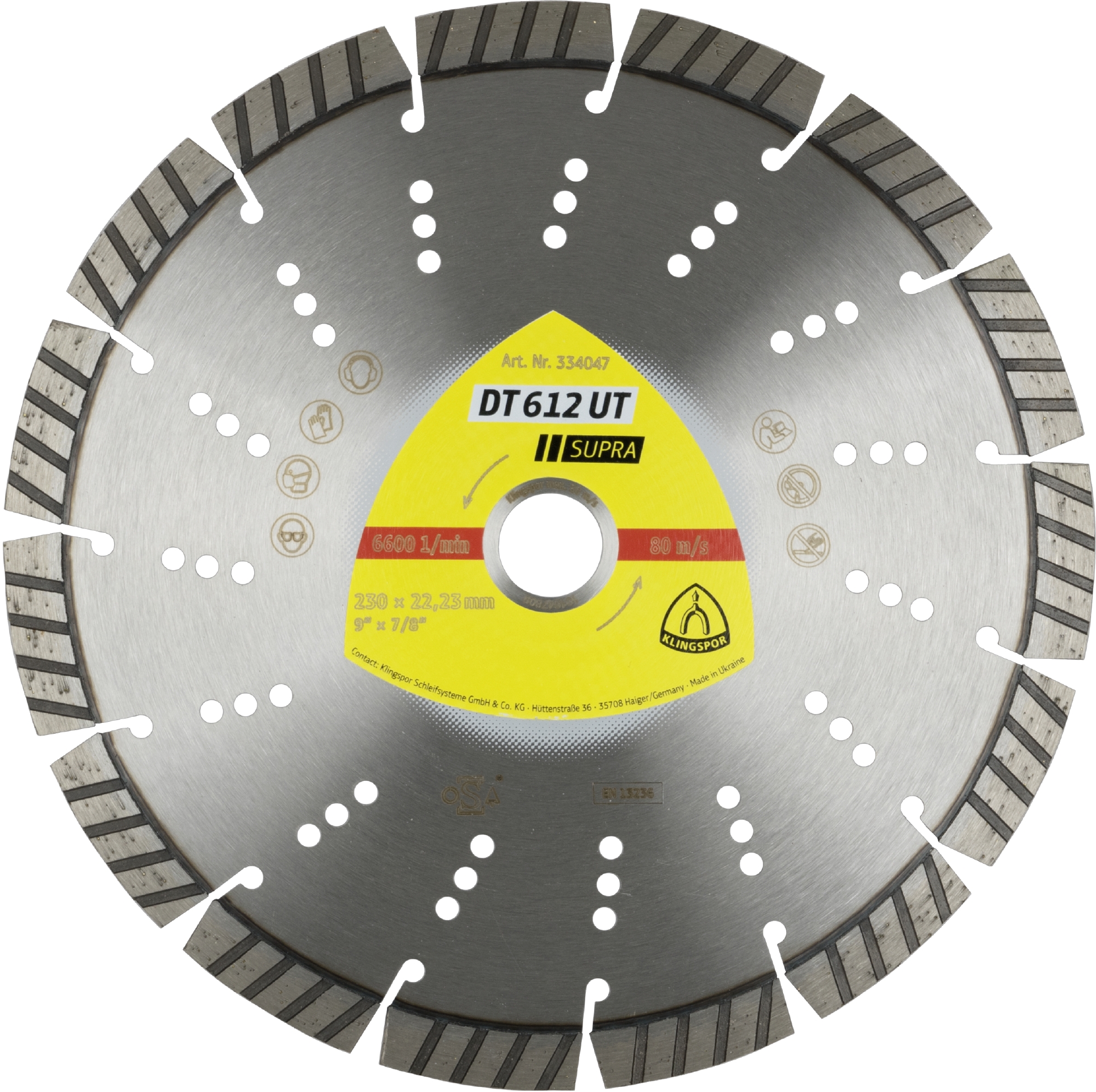 Disques à tronçonner diamantés DT SUPRA DT612UT S 180X2,6X22,23 11ST 12 KLINGSPOR - 334046