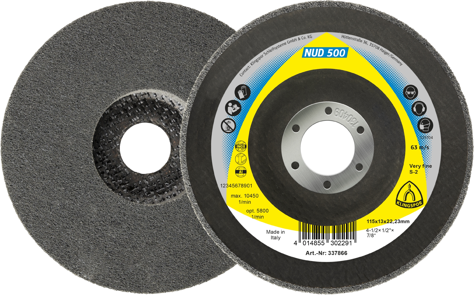 5 Roues texture compact VK NUD500 VU VF S 125X13X22,23 KLINGSPOR - 337863
