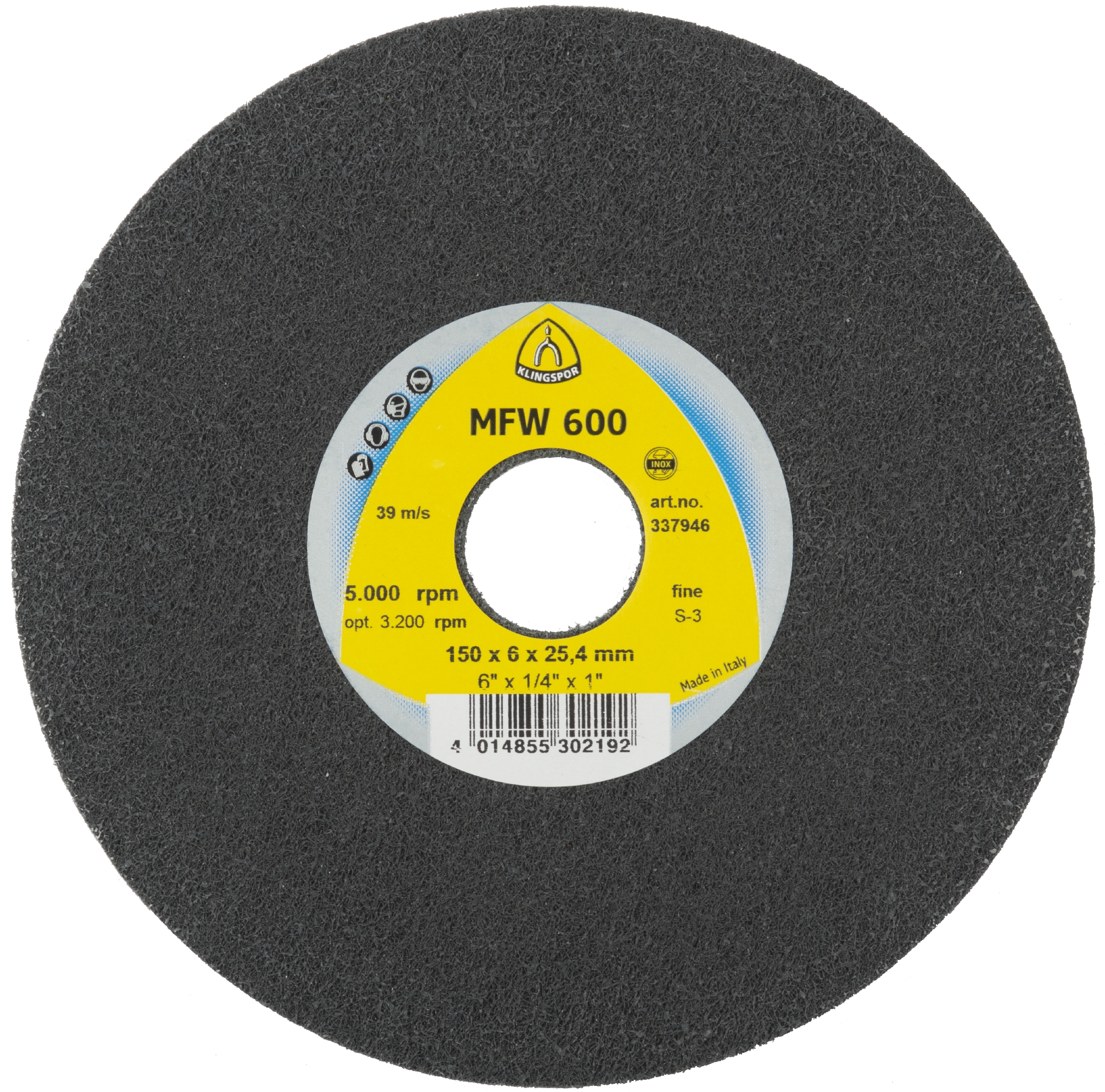 10 Roues texture compact VK MFW600 VU FI S 150X3X25,4 KLINGSPOR - 337950