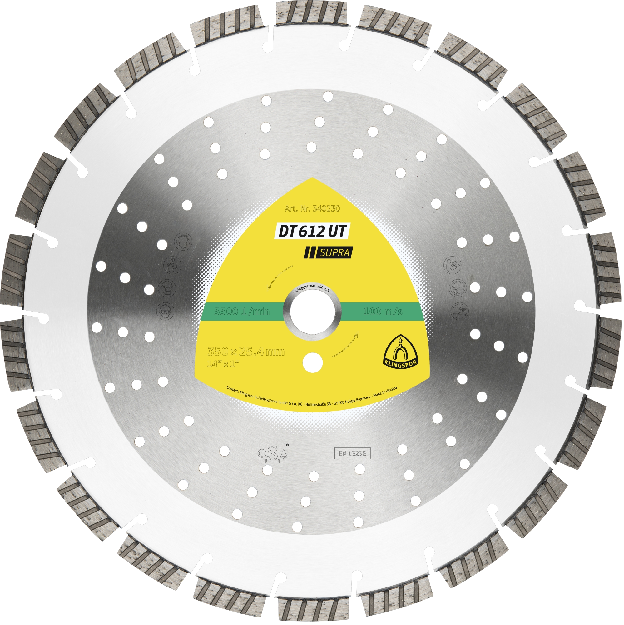 Disques à tronçonner diamantés DT SUPRA DT612UT S 300X2,8X20 20ST 12 KLINGSPOR - 340224