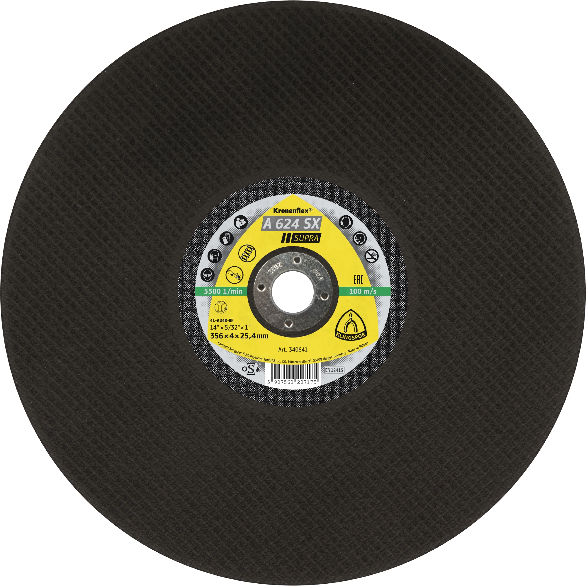10 Disques à tronçonner KT SUPRA A624SX S GER 356X4X25,4 KLINGSPOR - 340641