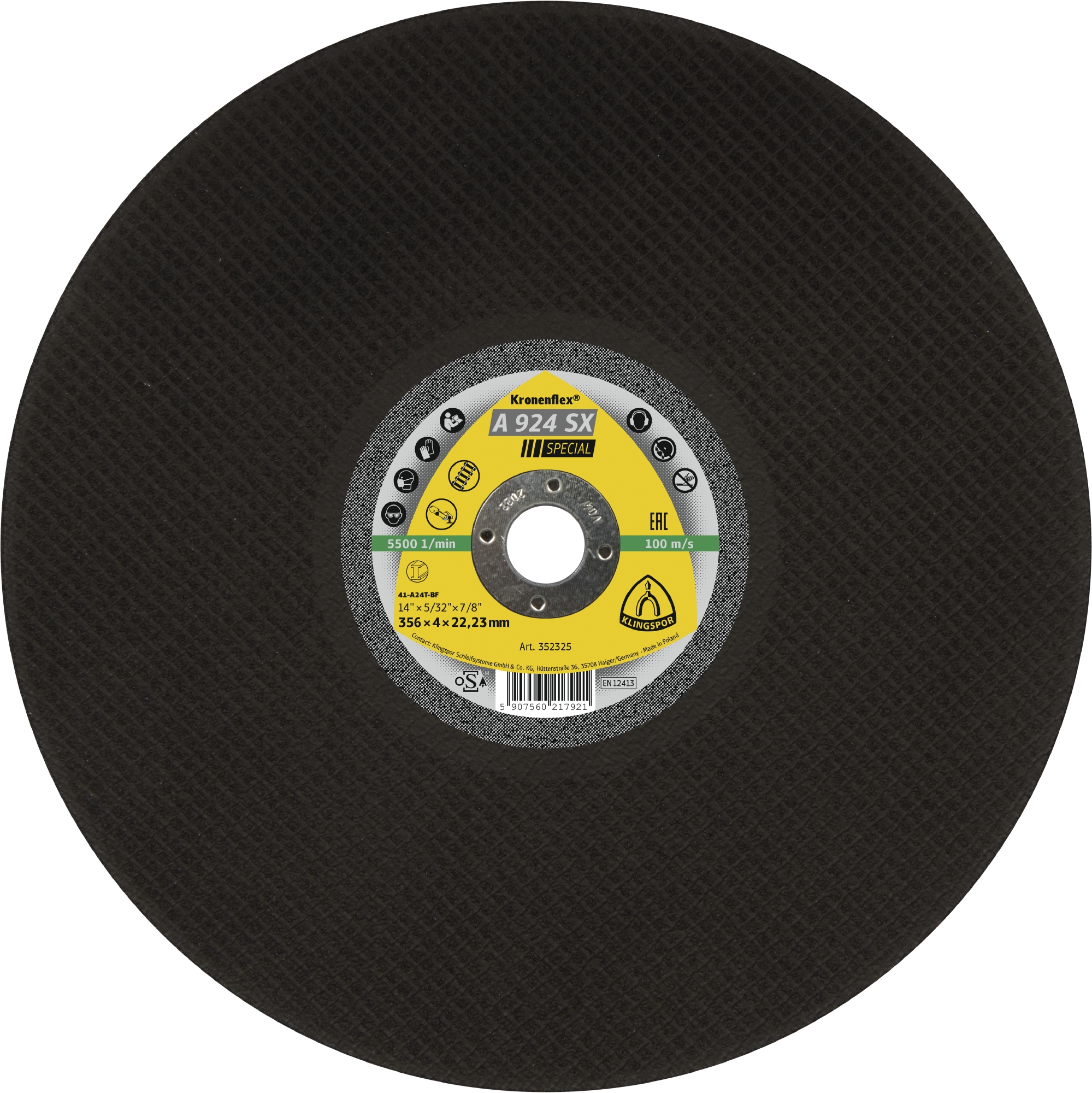 10 Disques à tronçonner KT SPECIAL A924SX S GER 356X4X25,4 KLINGSPOR - 353097