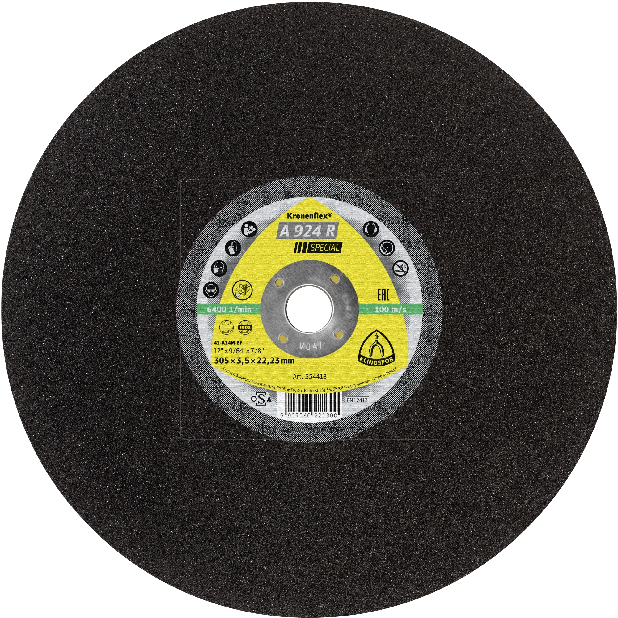 10 Disques à tronçonner KT SPECIAL A924R S GER 305X3,5X20 KLINGSPOR - 354419