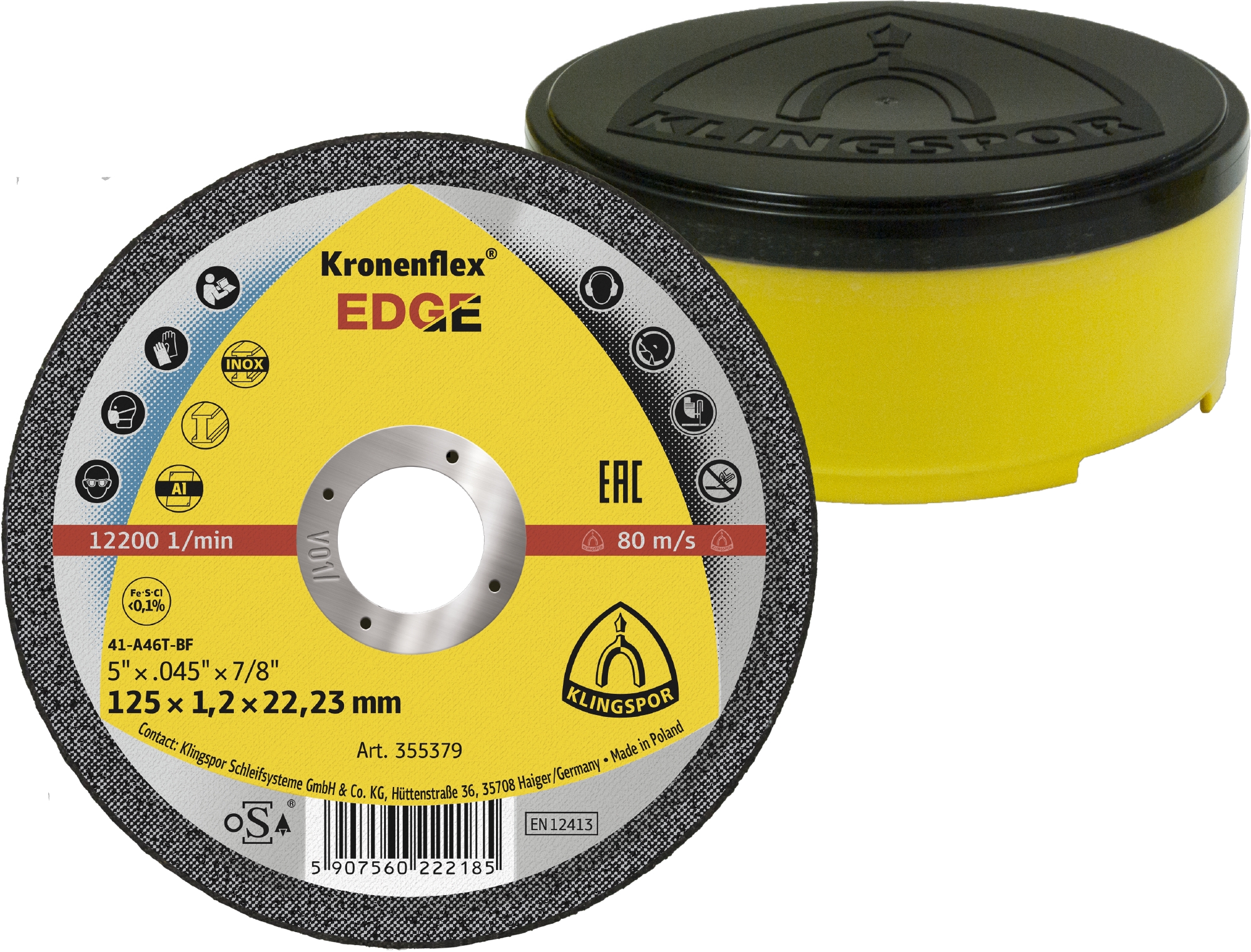 25 Disques à tronçonner KT SPECIAL EDGE S GER 115X1,2X22,23 DOSE KLINGSPOR - 355380