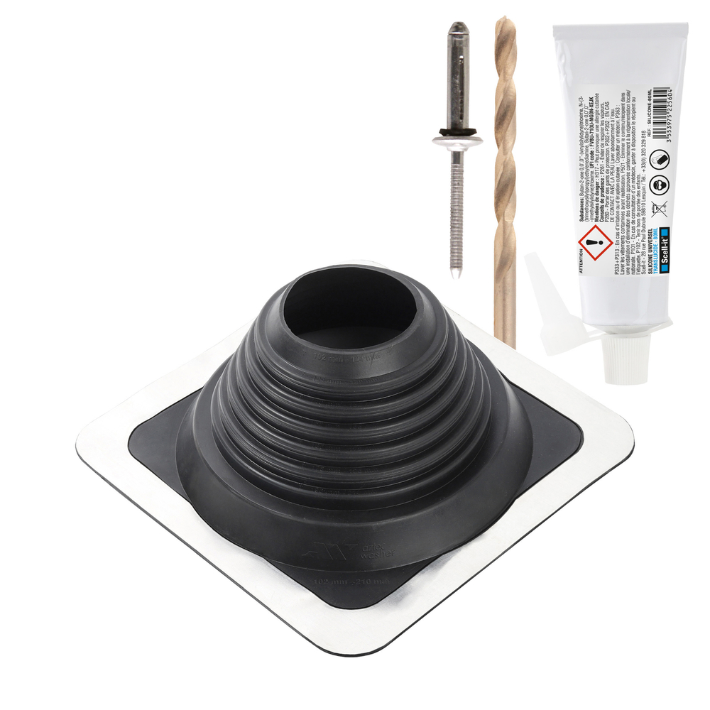 Kit sortie toiture fibrociment SCELL-IT pour conduits Ø101-209 - SCELL-IT - KIT-MF209-FIBRO