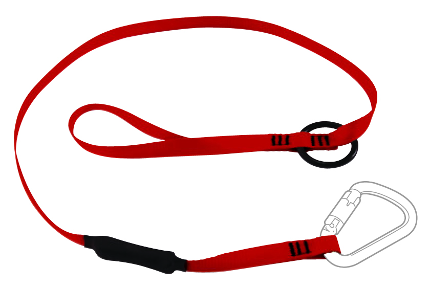 Longe porte outils +absorbeur 1 boucle etrangl. +1 ann. métal 1,25m maxi 5kg LEVAC - 3800RTLA2