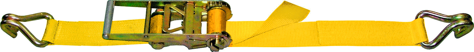 Sangle d'arrimage larg. 75 mm lc 5000/10000 dan 2 croc.dbl jaune long 9 m LEVAC - 4571A09