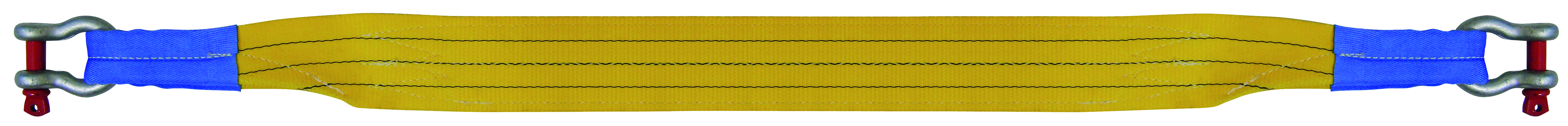 Sangle de traction 4x4 long. 8 m rupture 15 t + 2 manilles hr LEVAC - 48224X4