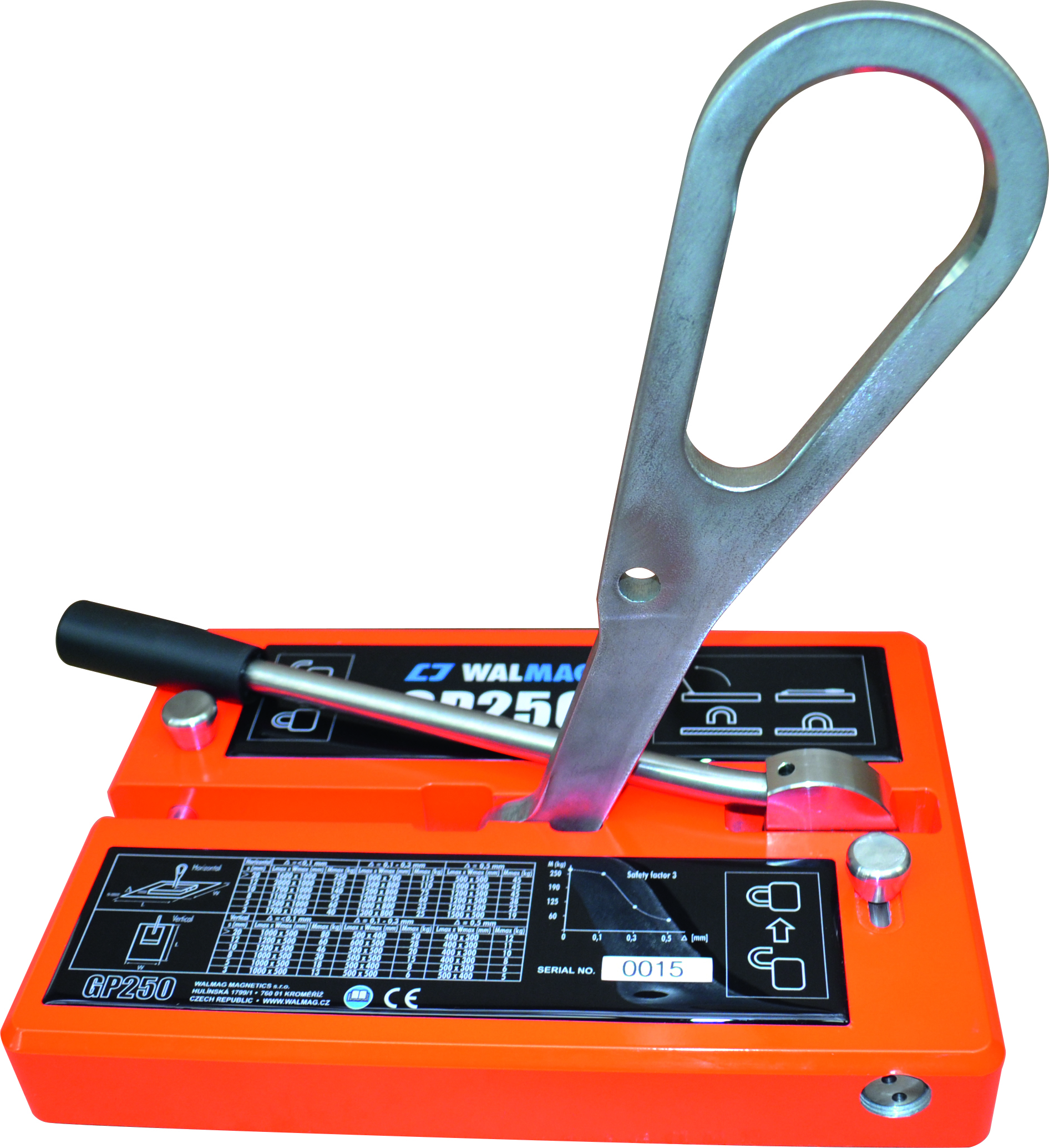 Aimant permanent a main cap. maxi 250 kg horizont. 80 kg verticalement LEVAC - 6002GP