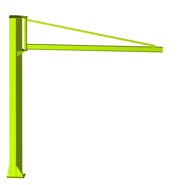 Potence sur fût h.s.f. 3 m cmu 250 kg portée 2 m triangulée rotation 270° LEVAC - 6127BT02