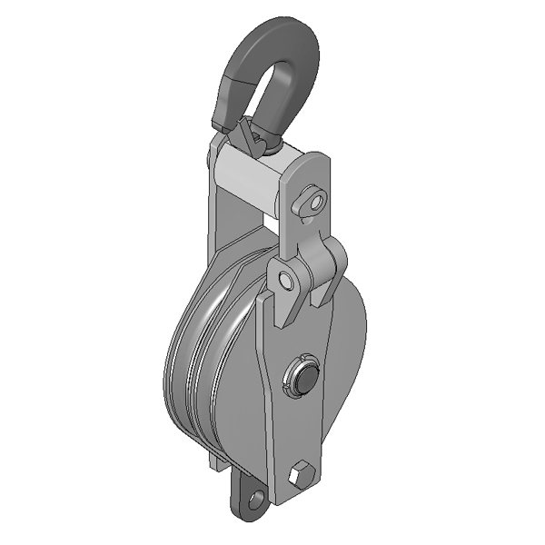 POULIE A CÂBLE OUVRANTE CMU 8 T 2 RÉAS D.250210 MM CÂBLE 1618 MM LEVAC - 7120GBR2