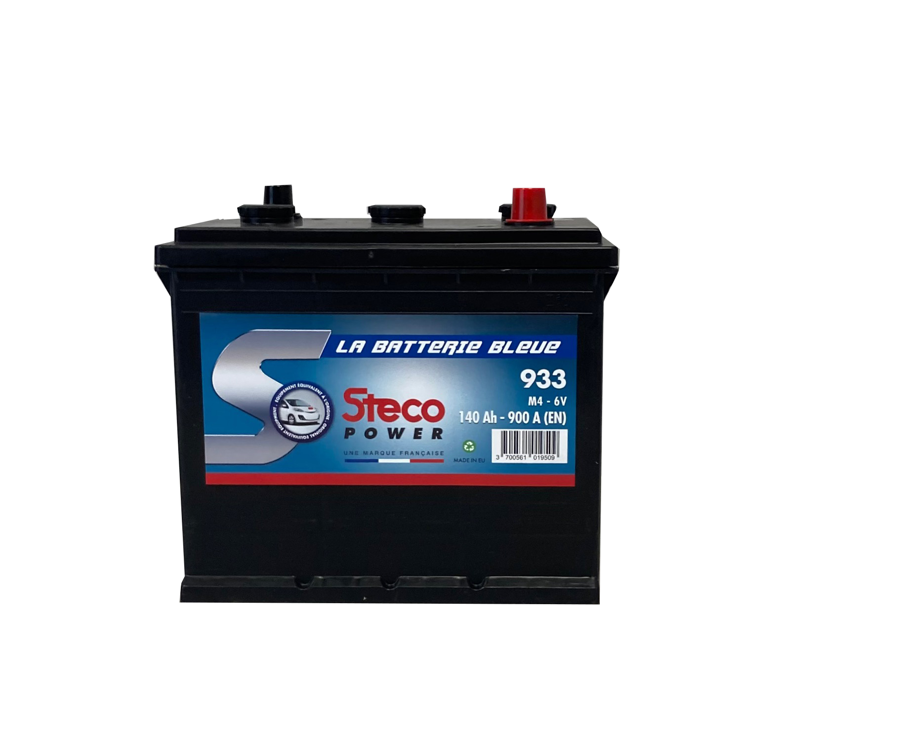 Batterie 6V 140Ah 900A 241x175x230 mm gamme 6 volts (acide inclus) stecopower - 933