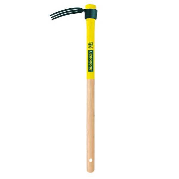 Croc forgé 3 dents manche bois percé PEFC 100% (50cm) - LEBORGNE - 302361L