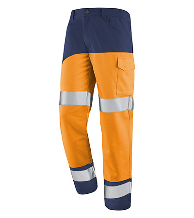 PANTALON FLUO SAFE XP ORANGE FLUO / MARINE HAUTE VISIBILITE CEPOVETT - 22-9B86-9570-404