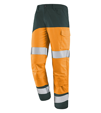 PANTALON POCHES GENOUX FLUO SAFE XP ORANGE FLUO / VERT US CEPOVETT - 22-9B87-9570-403