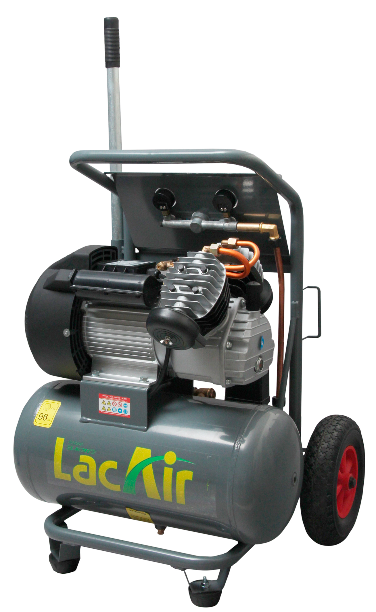 Compresseur vertical 24 l 11 bar monobloc bicylindre LACME Maxair - 460700