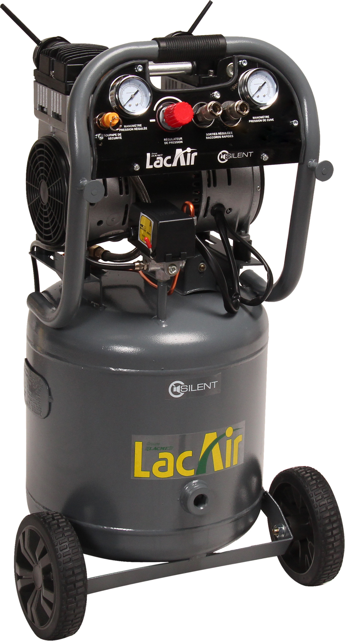 Compresseur silencieux vertical 40 l 8 bar 12,1 m³/h LACME Silent 12/40v sh - 461930