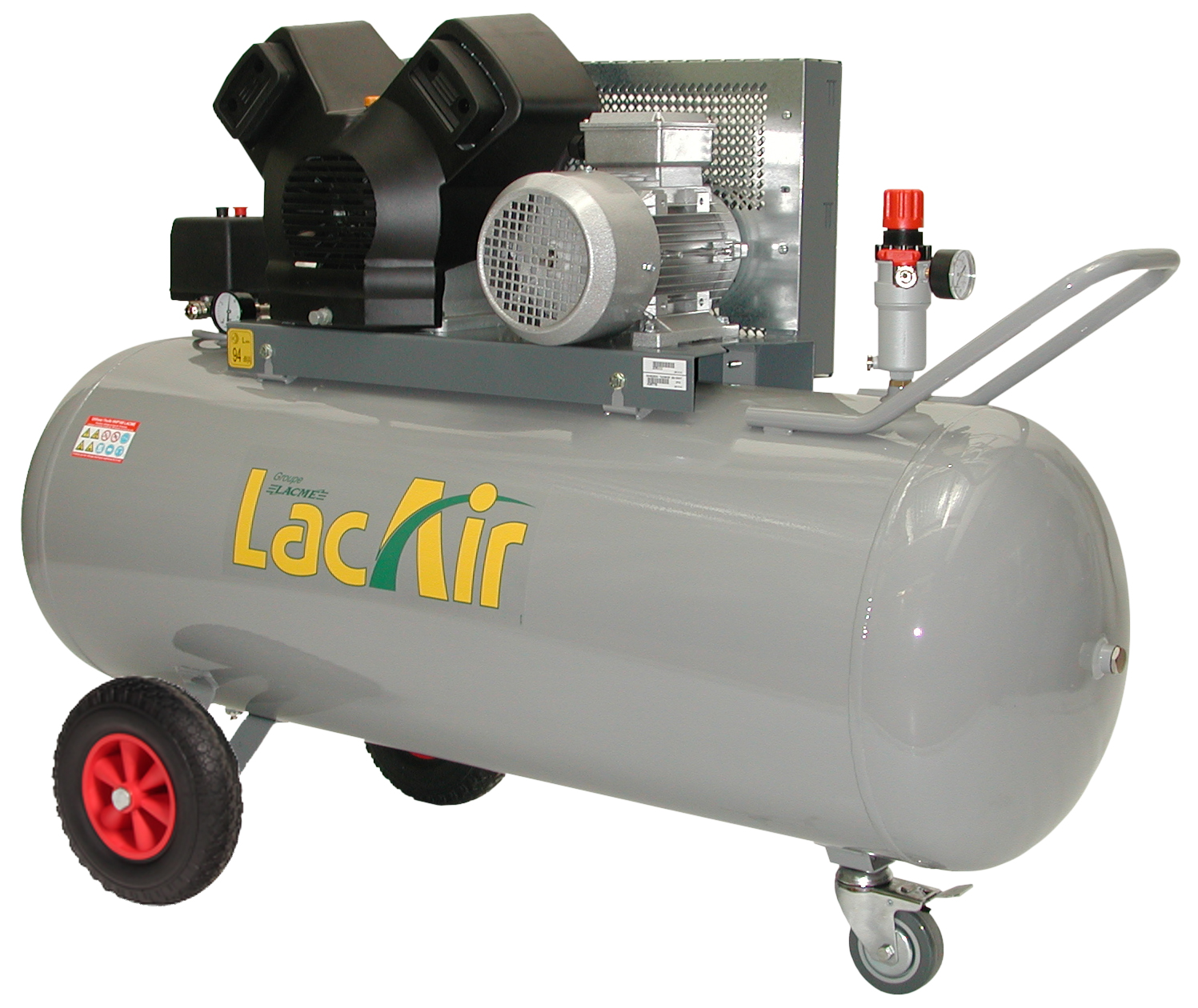 Compresseur professionnel mobile 200 l 4 cv 11 bar LACME Twinair 28/200t - 463500