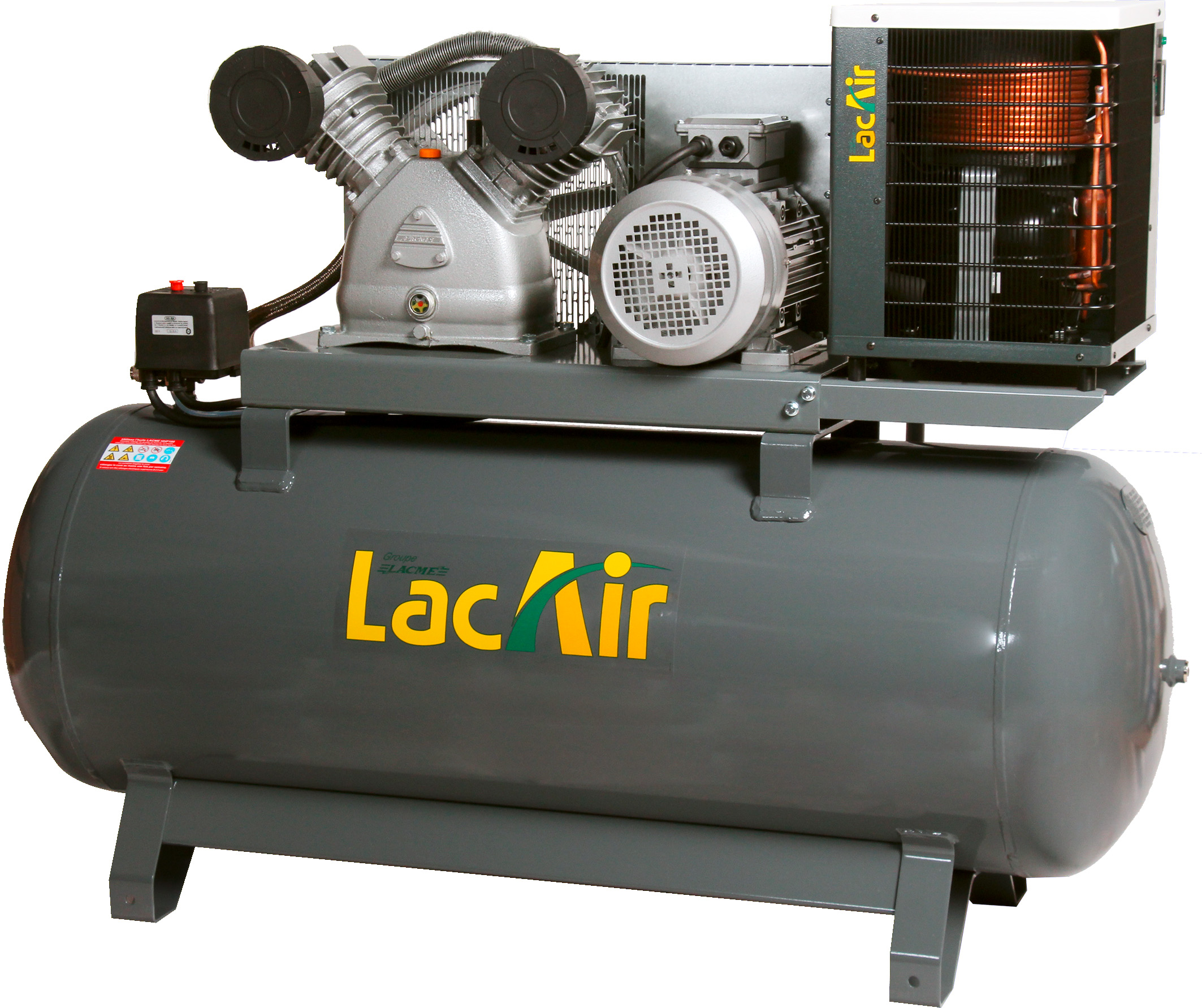 Compresseur fixe atelier 270 l 10 bar vitesse lente LACME Twinair 40/270sc - 464414