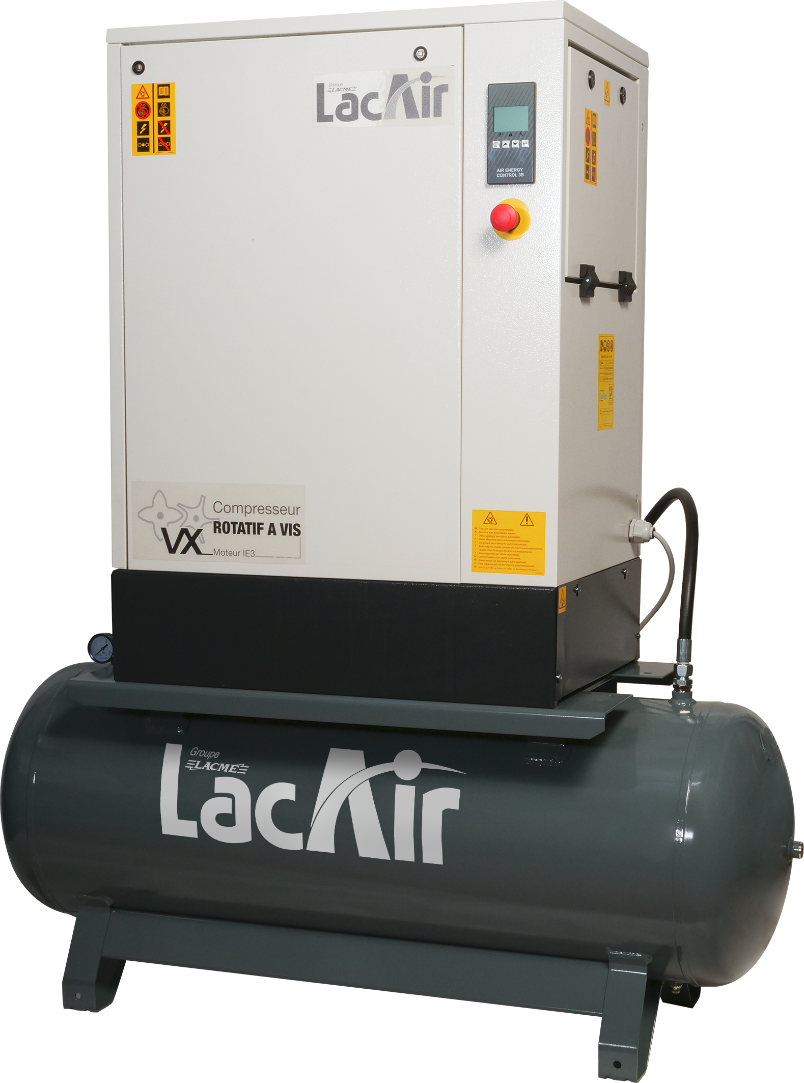 Compresseur à vis silencieux 200 l 4 cv 21,6 m³/h LACME vx4/200 lt - 469341
