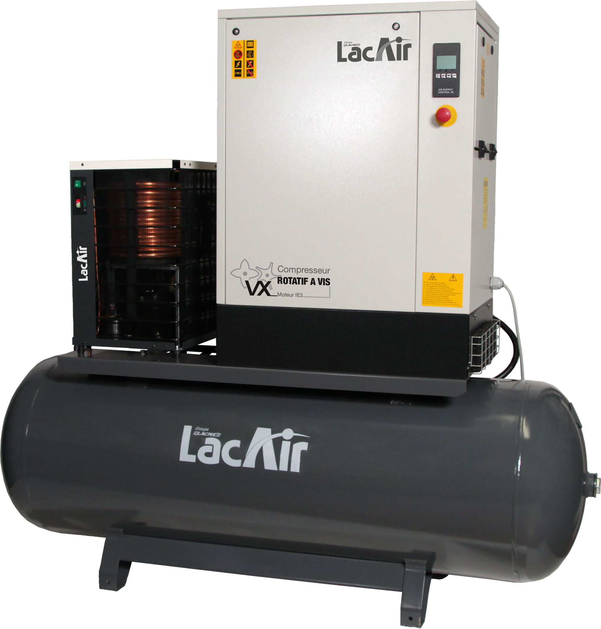 Centrale d'air à vis vx7,5/500sc : 46,1 m³/h - bloc vis lubrifié encapsulé - moteur 7,5 cv tri 400 v LACME - 469671