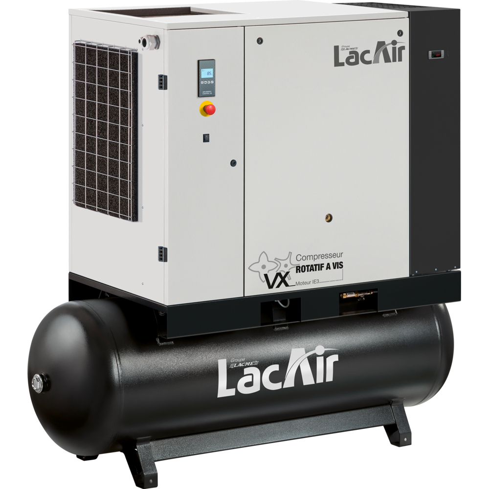 Centrale à vis vx20s/500 sc - 132,9 m³/h - bloc vis endurance, lubrifié - moteur 20 cv/15 kw - 400 v LACME - 469819