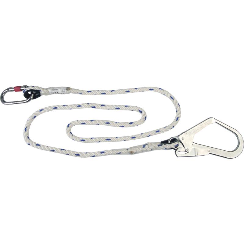 LONGE CORDE TORONNEE DELTA PLUS Ø 12MM - LONGUEUR 1,50 M - 2 BOUCLES COSSEES- LO007150CD