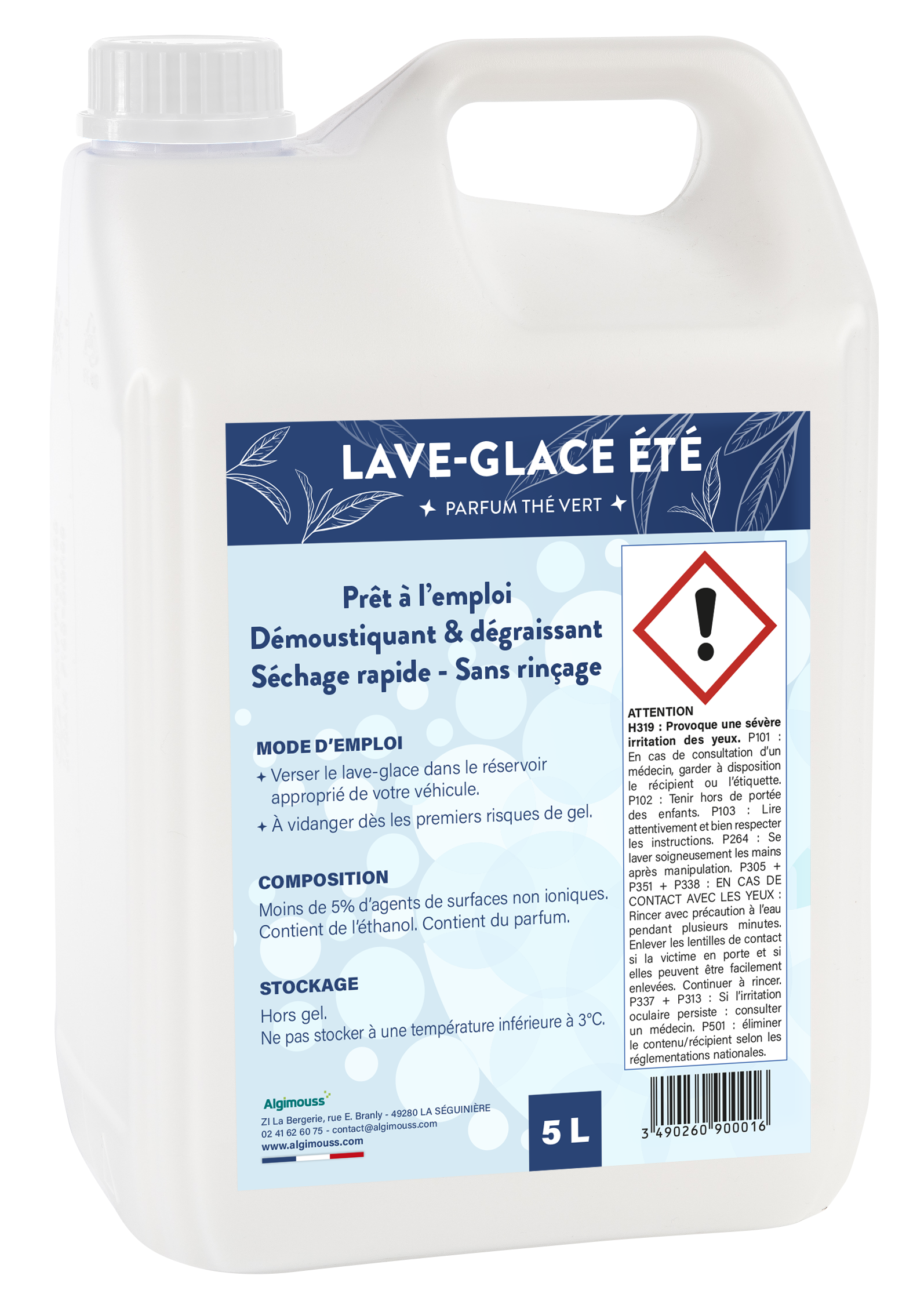 LAVE GLACE ETE 5L DEMOUSTIQUANT DEGRAISSANT 090001