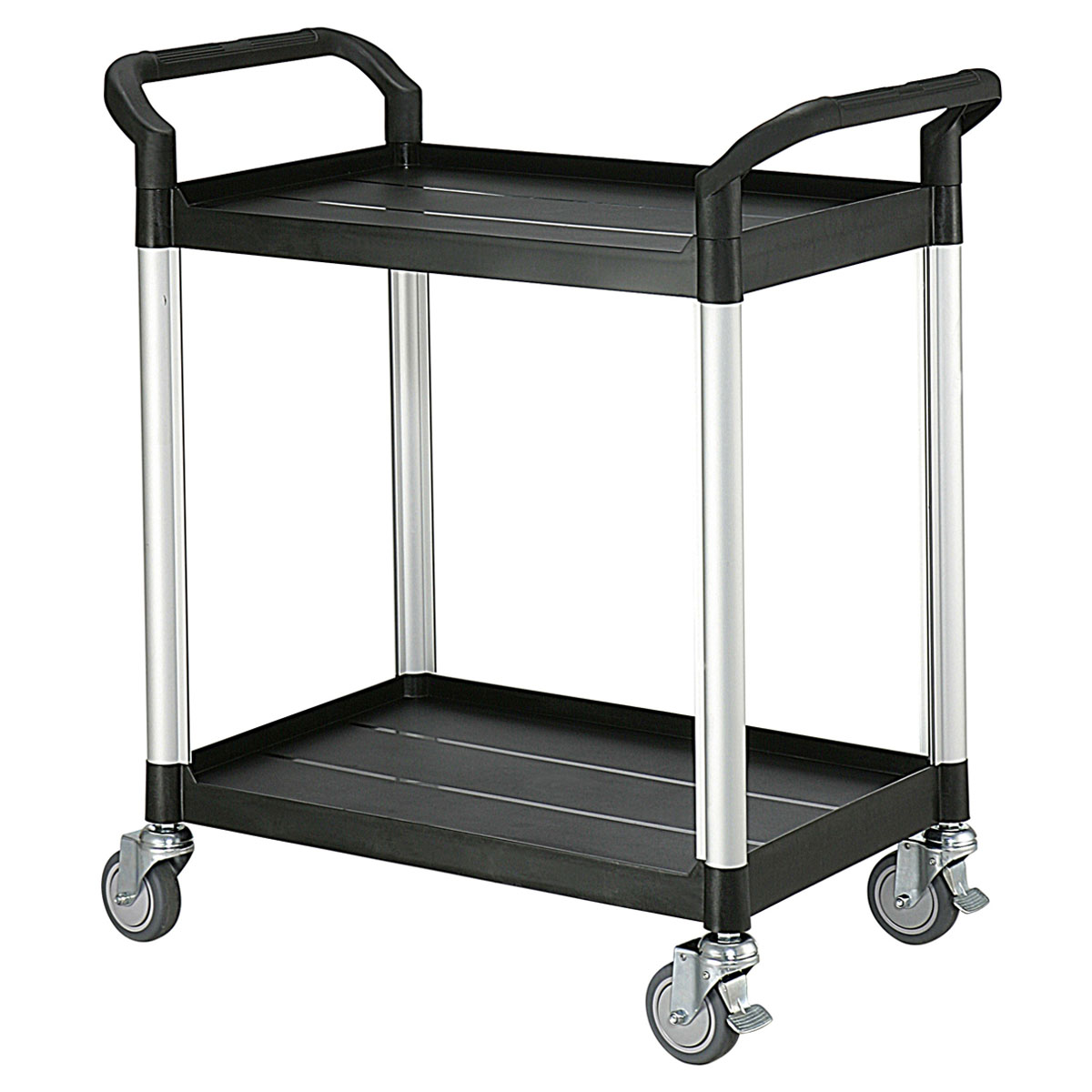 Chariot petit modèle MATADOR 808E, 2 plateaux, noir, 850x480x950mm - 12479