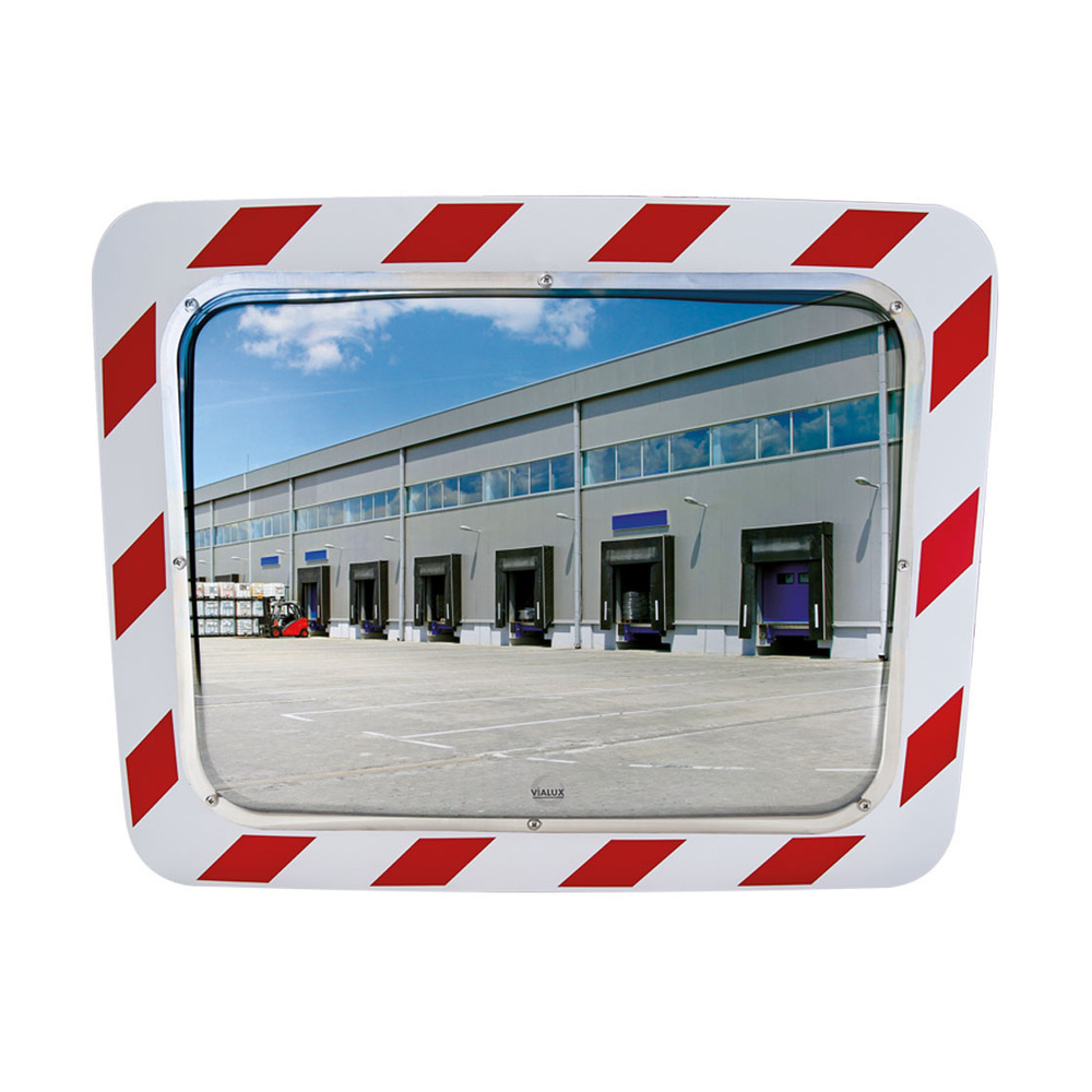Miroir qualité Inox Optique 800x600mm - Cadre 956x756mm - Inox - VIALUX - 856