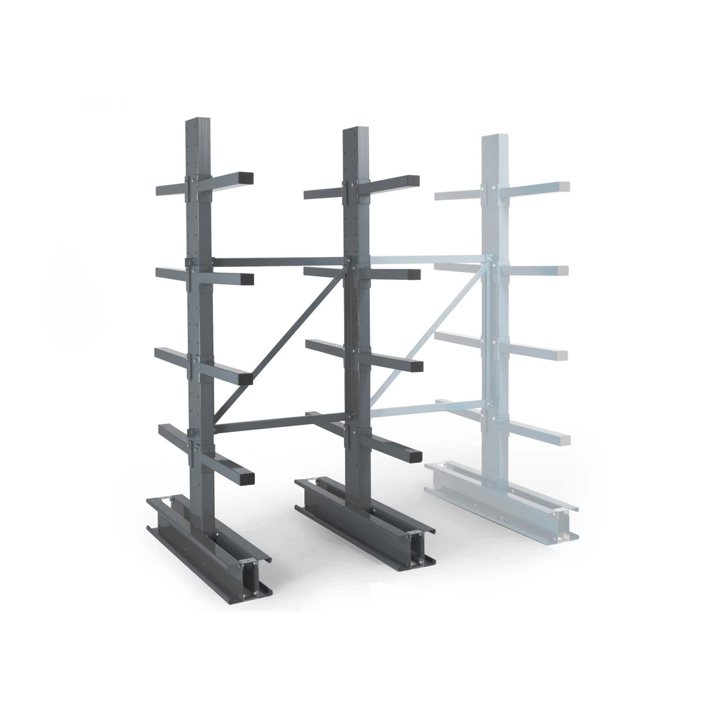 Rayonnage Cantilever lourd double face - Kit départ H 2500xL 1000xP 700mm 4 niv - MANORGA - ZFCANTIMLDF1070D1