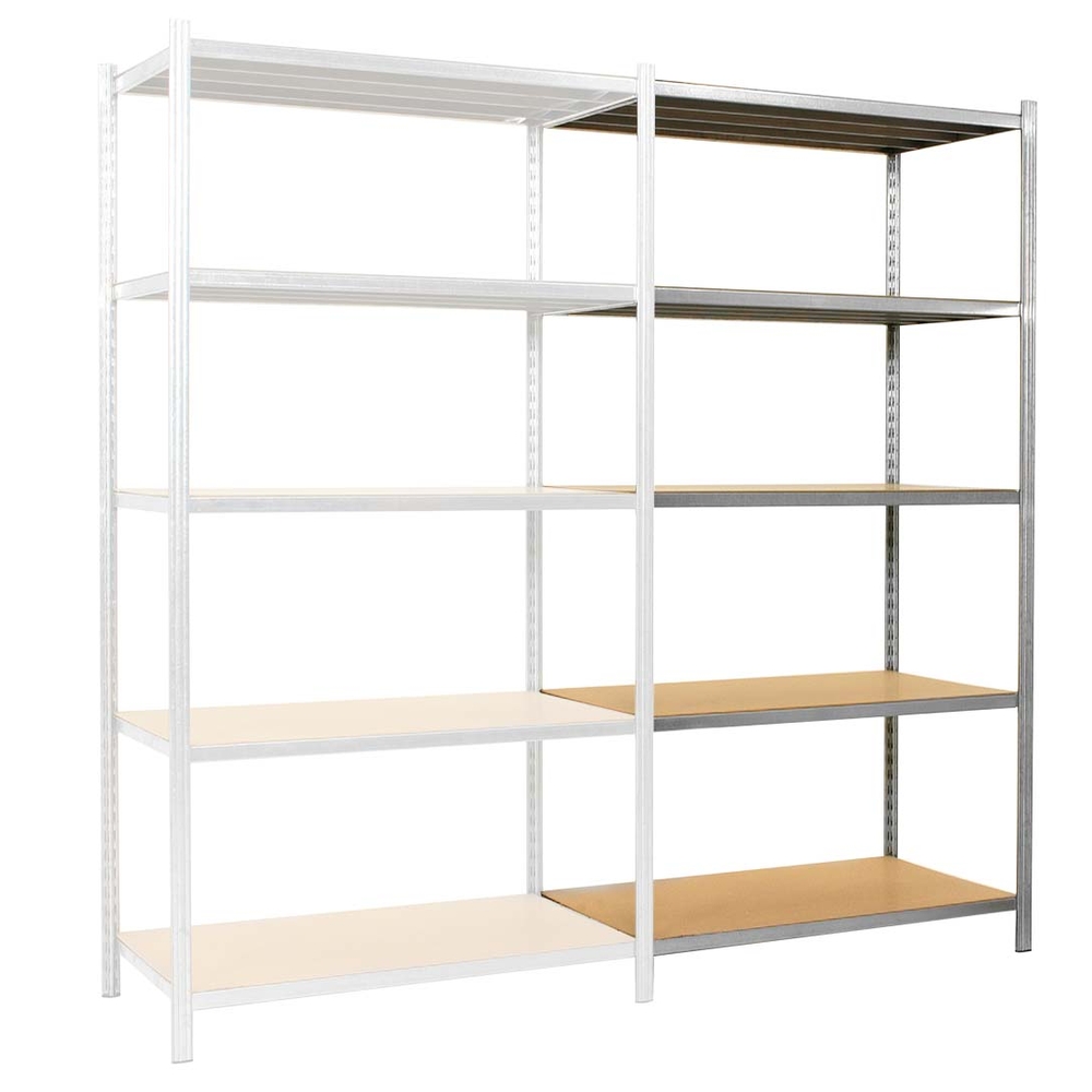 Rayonnage Epsiline - Kit suivant galvanisé 2000x1250x500mm 5 niv - MANORGA - ZSRAYTUB12505ES01