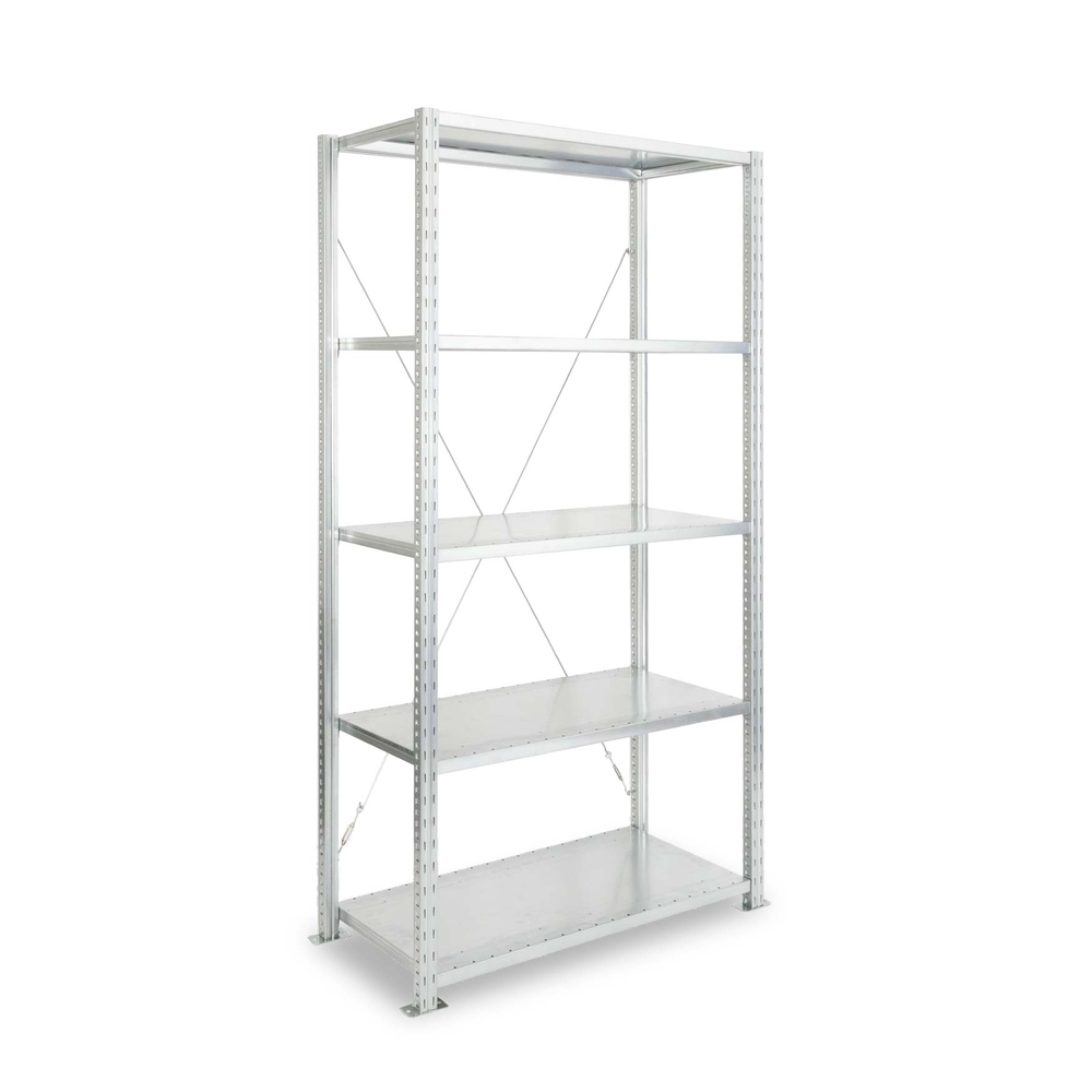 Rayonnage Adaptiv - kit départ galvanisé H 2000mm L 1250mm P 400mm 5 niv - MANORGA - BTRAYTOLEML1240D1