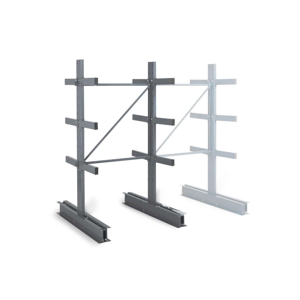 Rayonnage Cantilever léger double face - Kit départ H 2000xL 1000xP 700mm 3 niv - MANORGA - ZFCANTILGDF1070D1