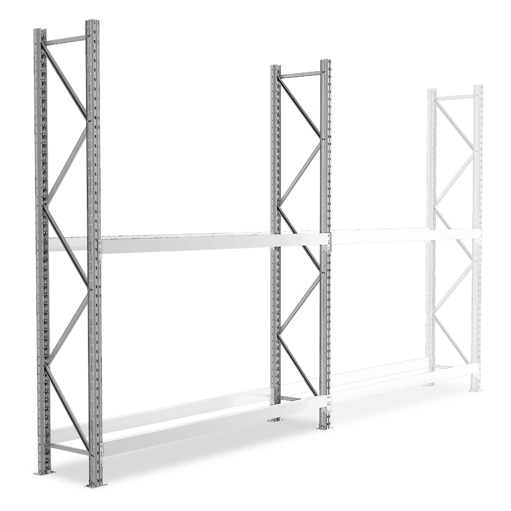 Rayonnage Epsivol - kit départ 2000x2000x500mm 2 niveaux 500 kg/niveau - MANORGA - ZRPNEUPL2N2020ED1