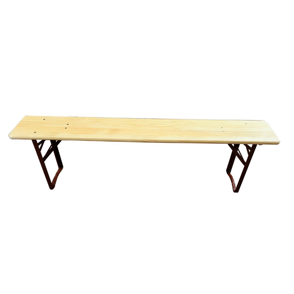 Banc pliant 160cm 1 latte bois structure métallique marron - Lot de 26 - MOBIKA - RE-BA-017