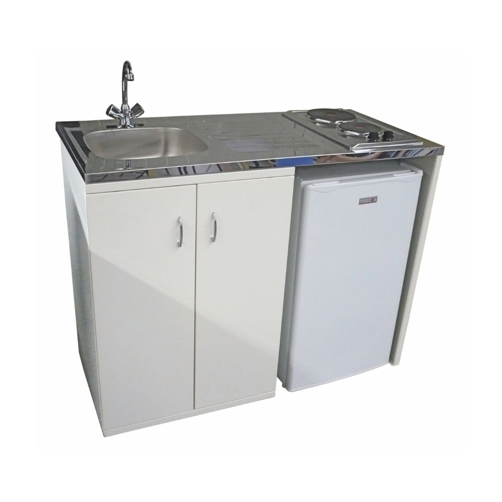 Kitchenette métal complète 120x60cm Chauffe eau cuve plastique - Lot de 2 - MOBIKA - RE-KI-003