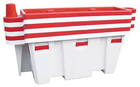 SEPARATEUR VOIE ROUGE ET BLANC NADIA EMPILABLE HAUTEUR 75CM - ( vendu à l'unité) 340107