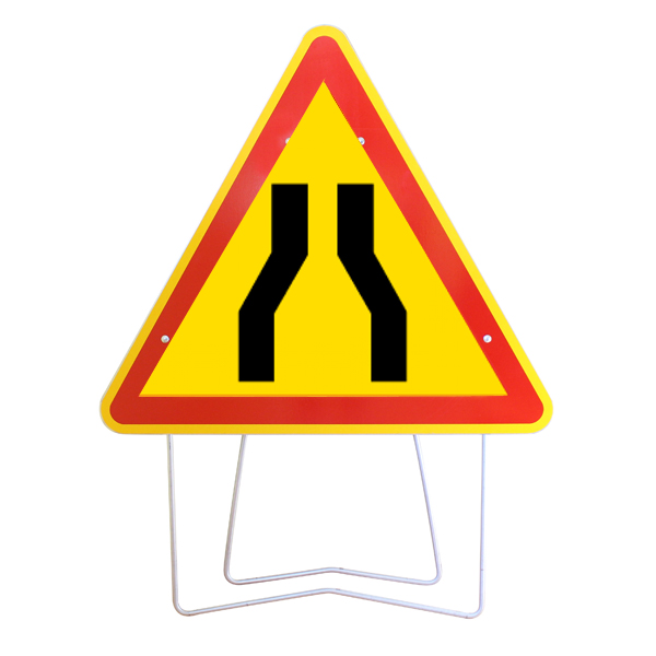 Panneau de signalisation AK3 danger chaussée rétrécie classe1 1000 mm NADIA SIGNALISATION - PTRI1000GALPSAK3