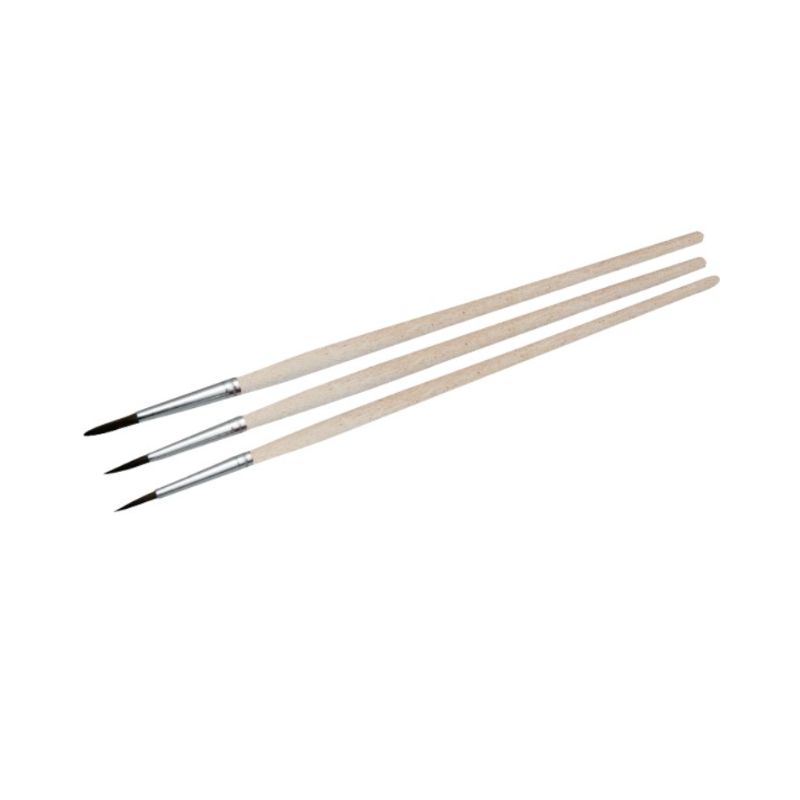 3 pinceaux aquarelle n° 4 - 6 - 8 poils de poney - NESPOLI - 16027