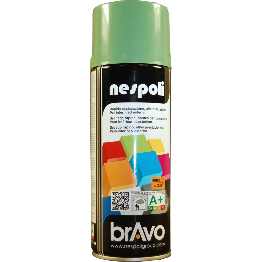 Aérosol de peinture décorative couleur vert reseda brillant 400 ml - NESPOLI - 180016