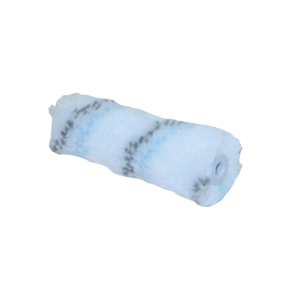 2 mini manchons polyester rayé gris/bleu texturé 13 mm - ROULOR - 357010