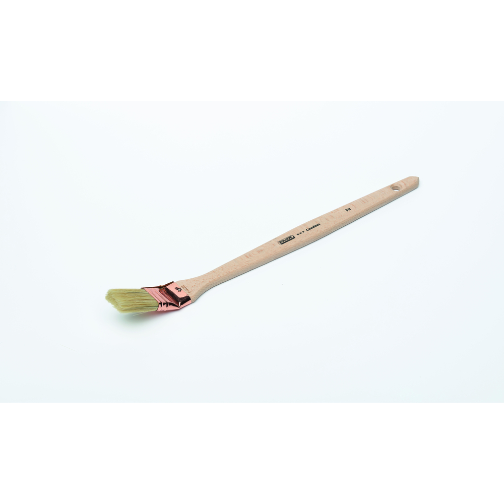 Brosse 3* coudée sur plat n°40 pour peinture phases solvantées manche bois - ROULOR - 386740