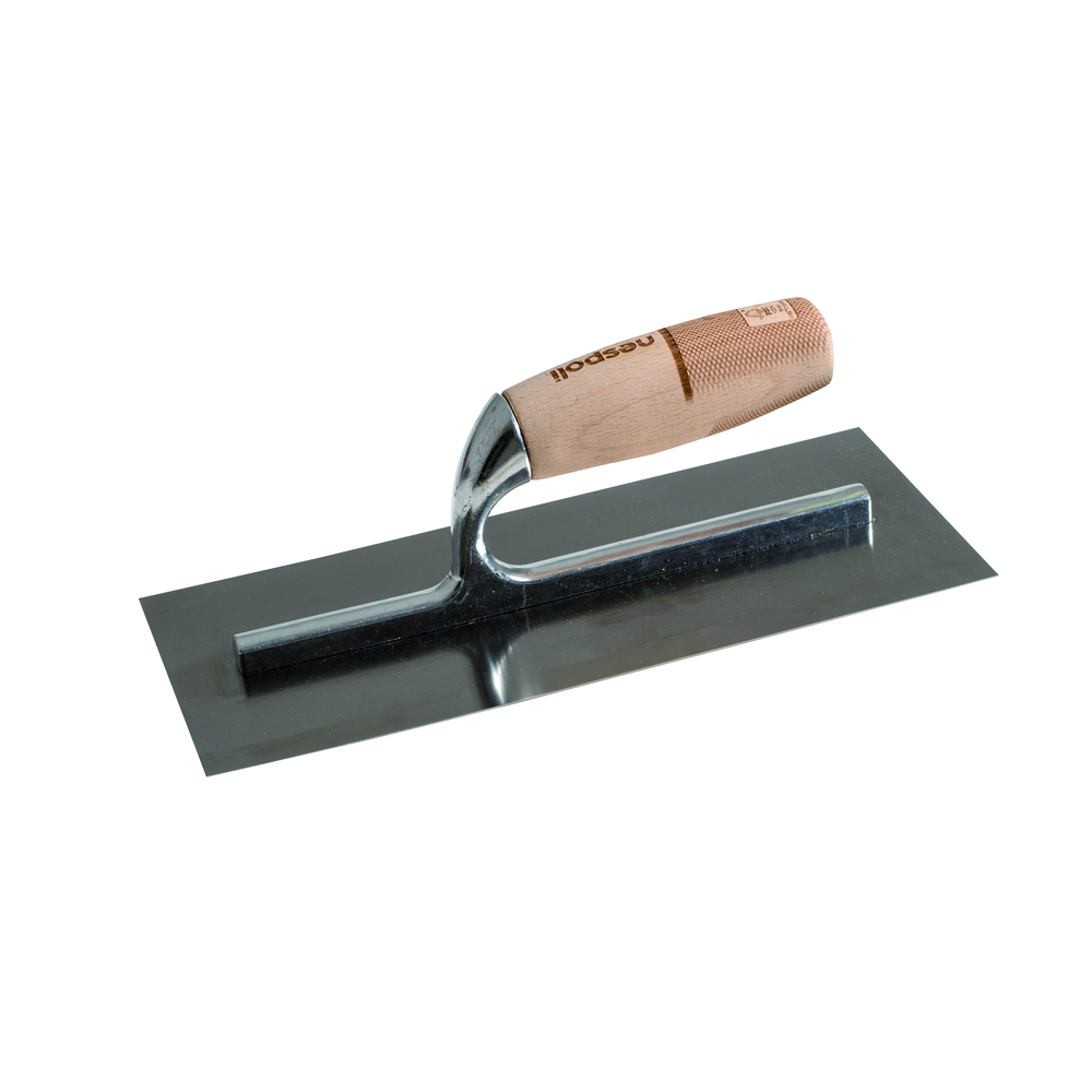 Platoir biseauté à lisser inox 12x28cm manche bois FSC - NESPOLI - 39452