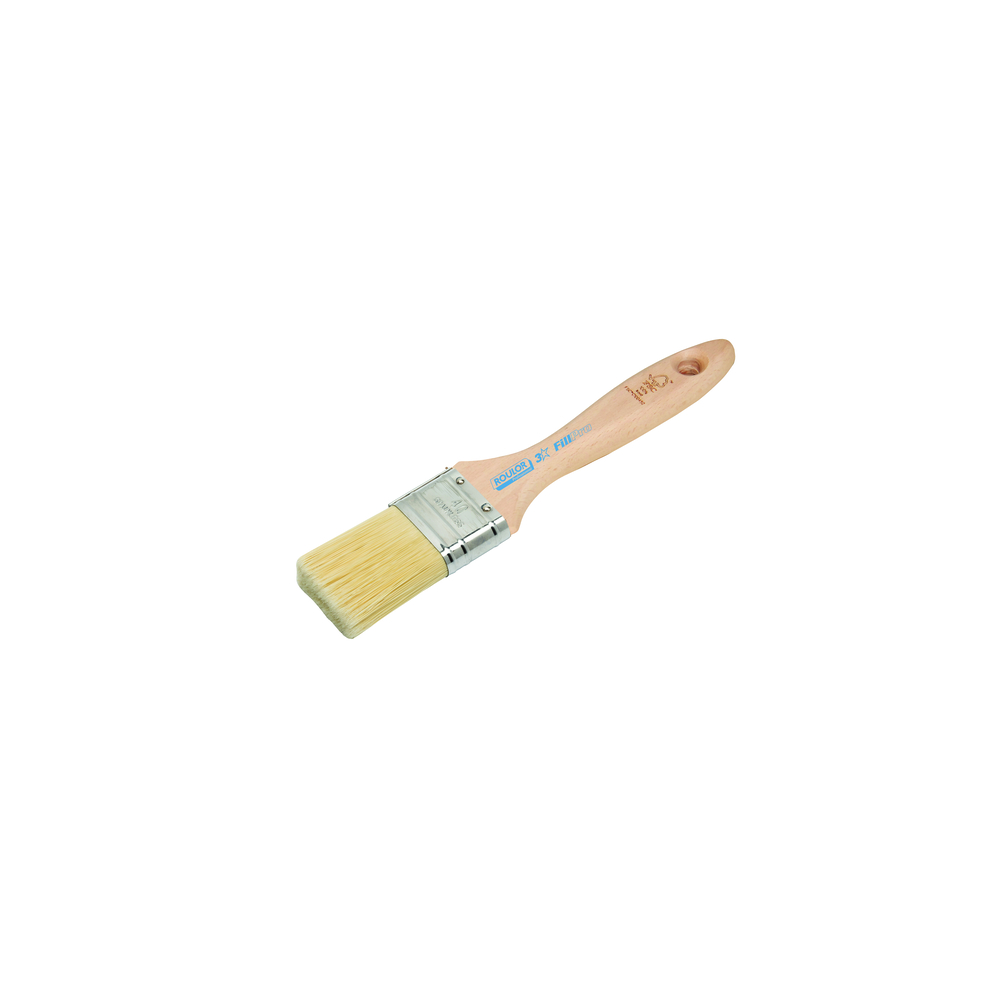Brosse 3* plate épaisse n°40 pour peinture phases aqueuses manche bois - ROULOR - 425540
