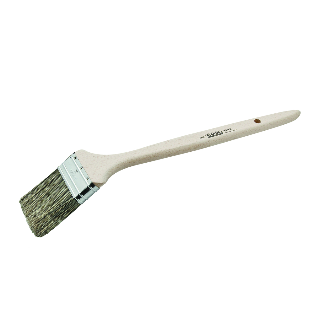 Brosse 5* coudée sur plat épaisse 60 mm manche bois - ROULOR - 486960