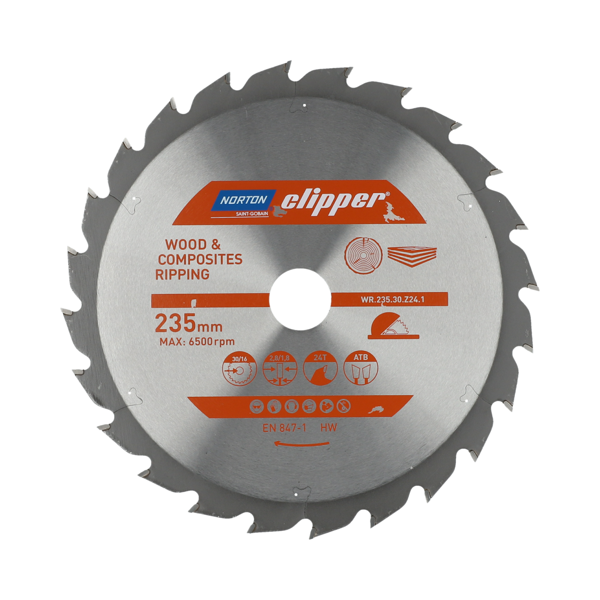 Lame carbure débit 235x2.8/1.8x30 z24 NORTON CLIPPER - 70184608062