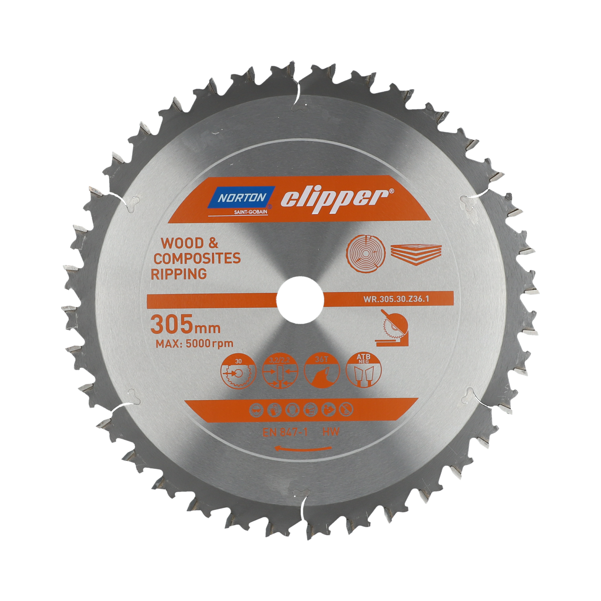 Lame carbure débit 305x3.2/2.2x30 z36 NORTON CLIPPER - 70184608072